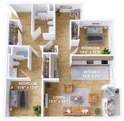 Grove Floor Plan at The Mill on Maple Apartments, Oregon