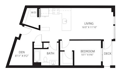 Vela Apartments D4 with Den Floor Plan