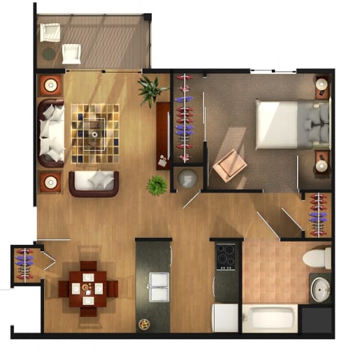 Floor Plan  One Bedroom One Bathroom
