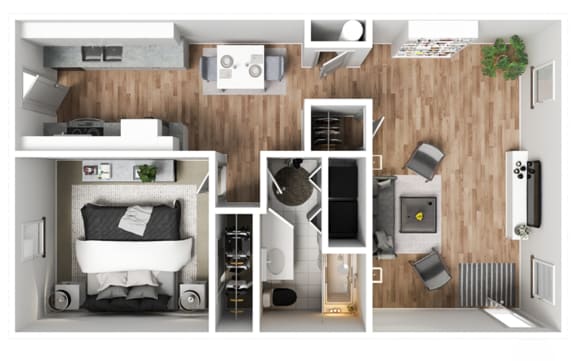 Floor Plan  a 1 bedroom floorplan of a 2100 sqft apartment