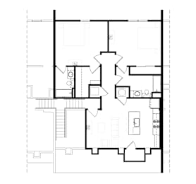 2 Bed 2 Bath Floorplan E at Eastover Commons Residential, Jackson, 39216