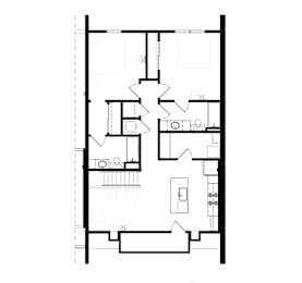 2 Bed 2 Bath Floorplan B at Eastover Commons Residential, Jackson