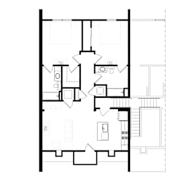 2 Bed 2 Bath Floorplan D at Eastover Commons Residential, Jackson, MS