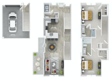 bedroom floor plan an in 2 bed 2 bath apartment at the legends at champions gate apartments in at The Alibi at Lake Lilly, Florida