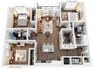 3 Bed 2 Bath | 1,237 Sq. Ft. at Farmhaus Apartments in Madison, AL, 35757