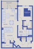 1 bed 1 bath the Lucky Floor plan at Bellary Flats, Summerville, SC, South Carolina, 29486