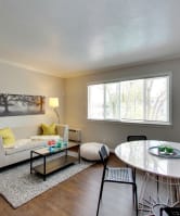 The Post Apartments living area with window at THE POST Apartments, PLEASANT HILL , CA