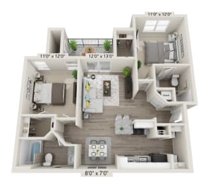  Floor Plan 2 Bedroom