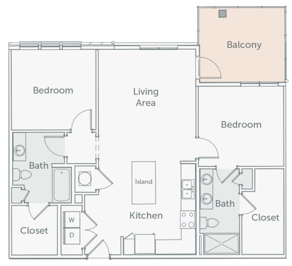 Element 29 - B4 - 2bed-2bath - 2D floor plan