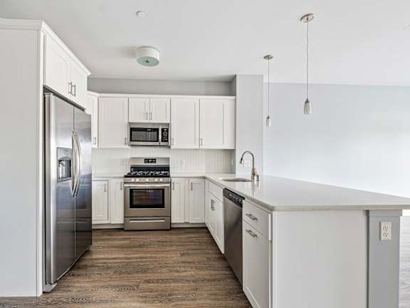 Fully Equipped Kitchen at Four Winds Apartments, Fall River, MA