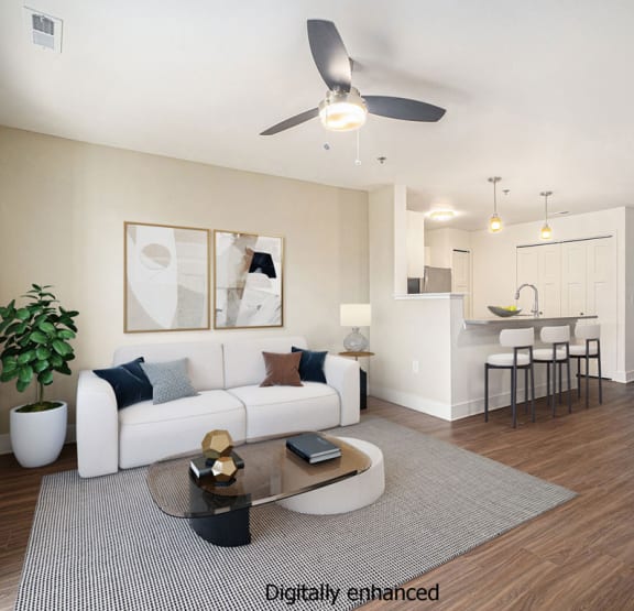Living Room at Stoney Pointe Apartment Homes, Wichita, 67226