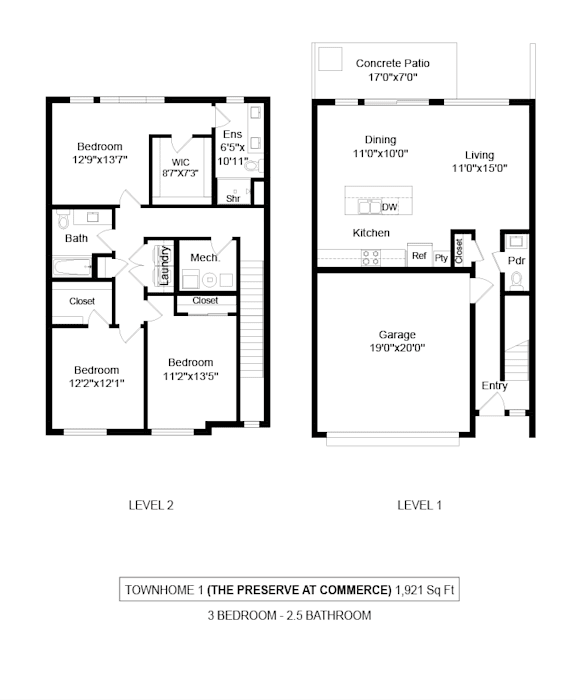the floor plan of the two bedroom condovariant floor plans