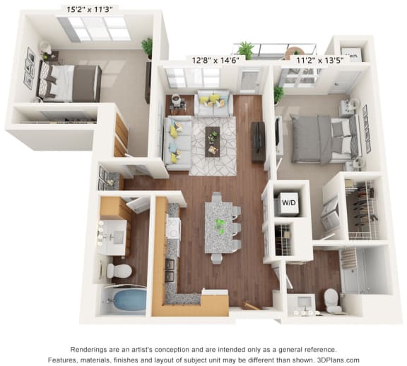 Brighton Oaks_2 Bedroom Floor Plan_2G