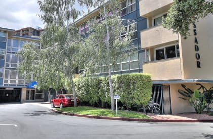 Apartment street view at Ambassador, San Mateo, California