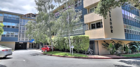 Apartment street view at Ambassador, San Mateo, California