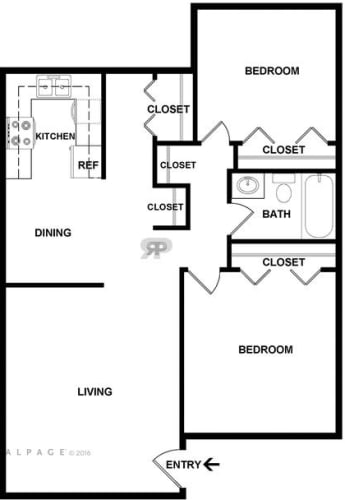 Floor Plan  2 Bedroom Floorplan