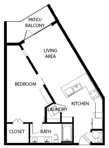 Axio at Carillon - A9- 1 Bedroom 1 Bath - 2D