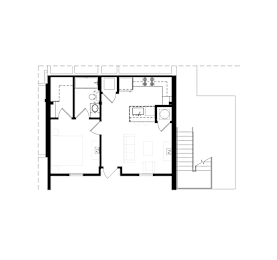 1 Bed 1 Bath Floorplan B at Eastover Commons Residential, Jackson, MS 39216