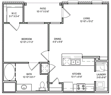 1 bed 1 bath A at Audubon Park Apartment Homes, LA