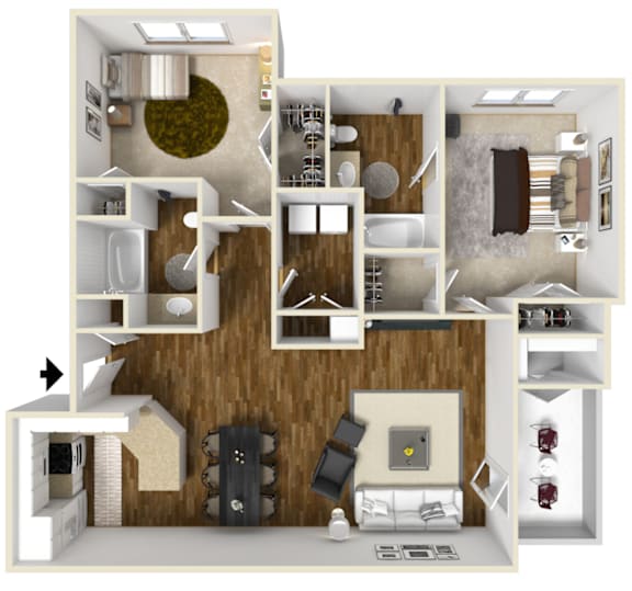 Two Bedroom | 1,138 Sq. Ft. at Lagniappe of Biloxi in Biloxi, MS