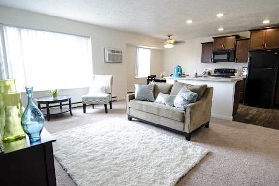 Spacious Living room in East Lansing Apartments near Michigan State University | Woodbrook Village Apartments