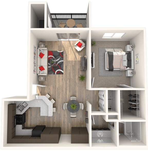 Floor Plan  PKT- Madison 1X1 bd