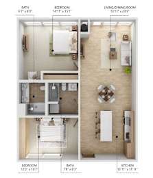 C4 Floor Plan at City Square Lofts, Iowa