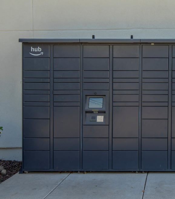 Package lockers at The Naya Apartments.