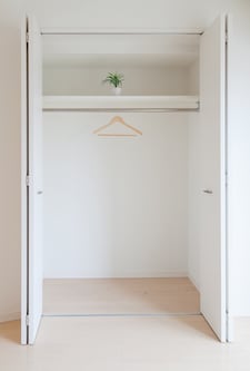 Large closet with open doors