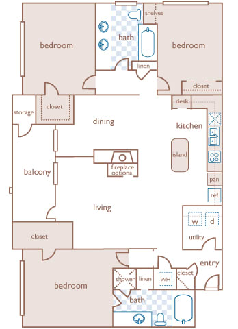 Floor Plans The Estates at River Pointe Apartments Mud Island Memphis