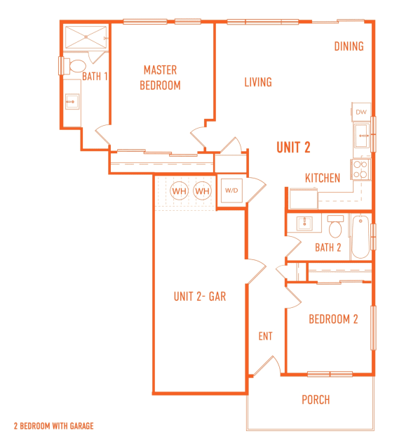 Rancho Valencia Rental Homes in Santa Rosa, California Two Bedroom Floor Plan