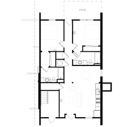 2 Bed 2 Bath Floorplan A at Eastover Commons Residential, Jackson, 39216