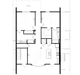 2 Bed 2 Bath Floorplan at Eastover Commons Residential, Jackson, MS
