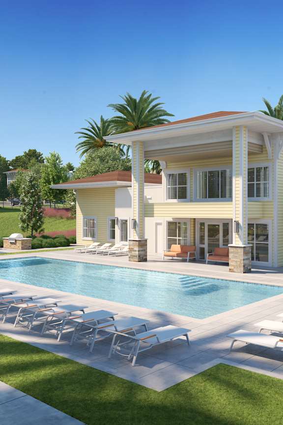 A large white house at The Mira Apartments, Apopka