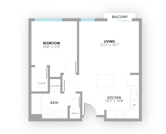 Strobe Floor Plan at AMP Apartments, PRG Real Estate, Louisville, 40206