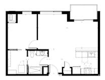 1 bed 1 bath floorplan