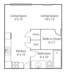 Zealand Floor Plan at Parkridge Way Apartments, Minnesota