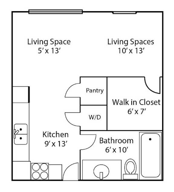 Zealand Floor Plan at Parkridge Way Apartments, Minnesota