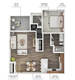 1 bedroom 1 bath at Stonegate Crossing Apartments, Clive, IA