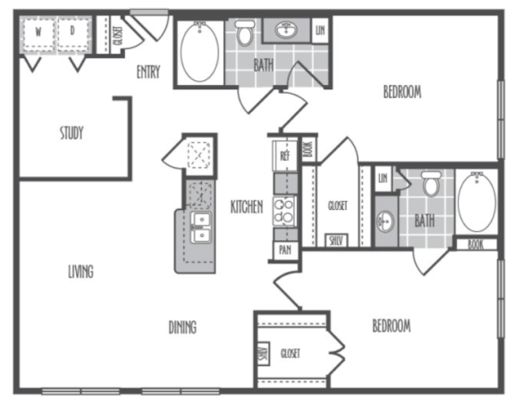 3000Sage - The McCue - 2 Bedroom 2 Bath