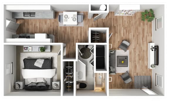 Floor Plan  a 1 bedroom floorplan of a 2100 sqft apartment