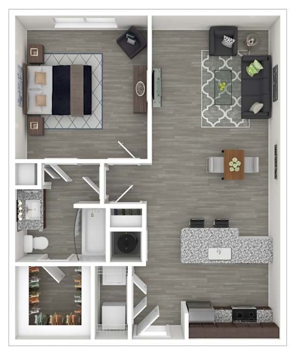 1 Bed Cullen Park Floor Plan at Caldwell, Texas