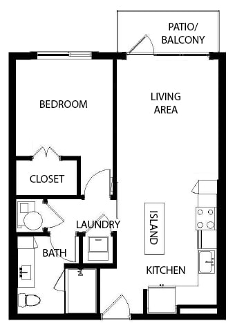 Axio at Carillon - A2- 1 Bedroom 1 Bath - 2D