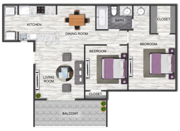 2 bed 1 bath sedona square