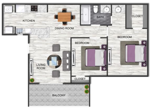 2 bed 1 bath sedona square