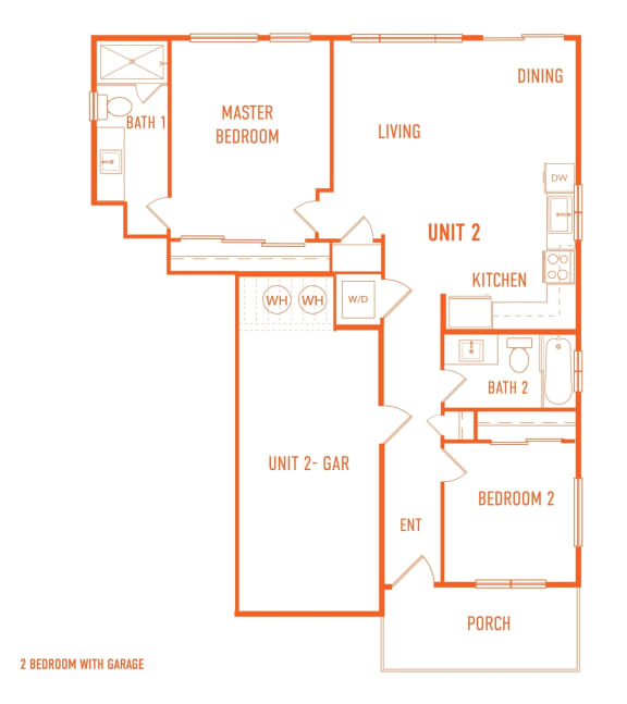 Rancho Valencia Rental Homes in Santa Rosa, California Two Bedroom Floor Plan