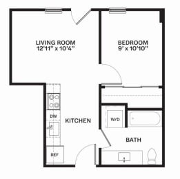 C1 Floor Plan at Corner 63, Seattle, 98115