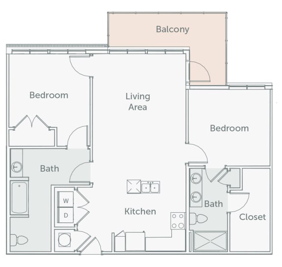 Element 29 - B4 ADA - 2bed-2bath - 2D floor plan