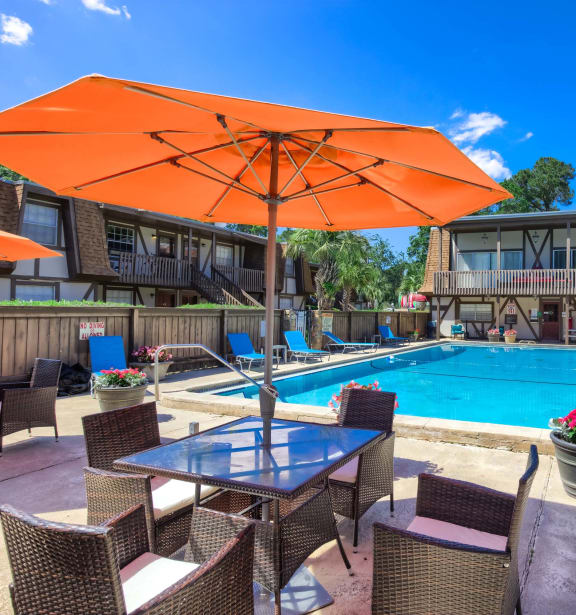 the swimming pool at our apartments