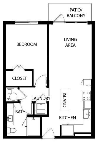 Axio at Carillon - A3- 1 Bedroom 1 Bath - 2D
